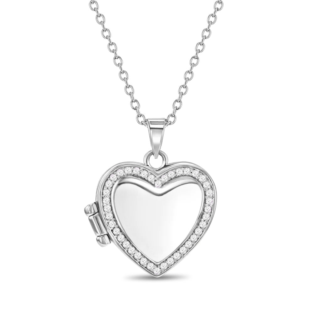 Sterling Silver Heart Locket Necklace | Cute Necklace for Teens